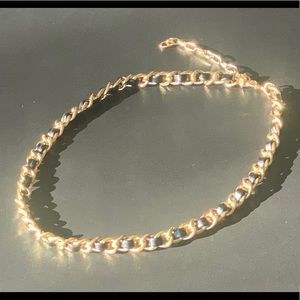 BRAND NEW Gold braided leather Chocker w pendant